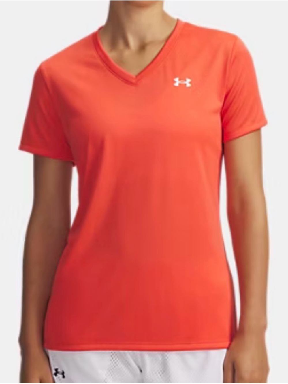 Under Armour Women's V-Neck Short Sleeve Top - Coral